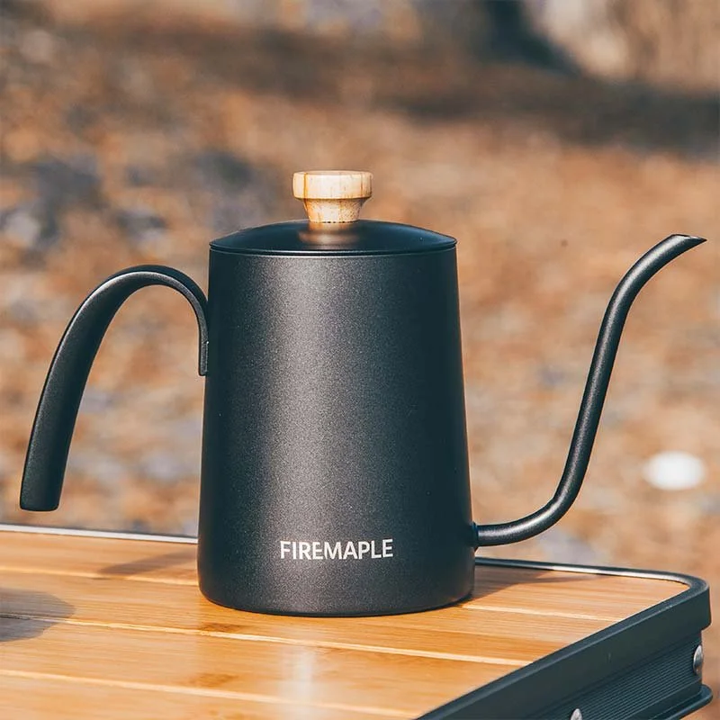 Stainless Steel Gooseneck Pour Over Kettle with Wooden Handle