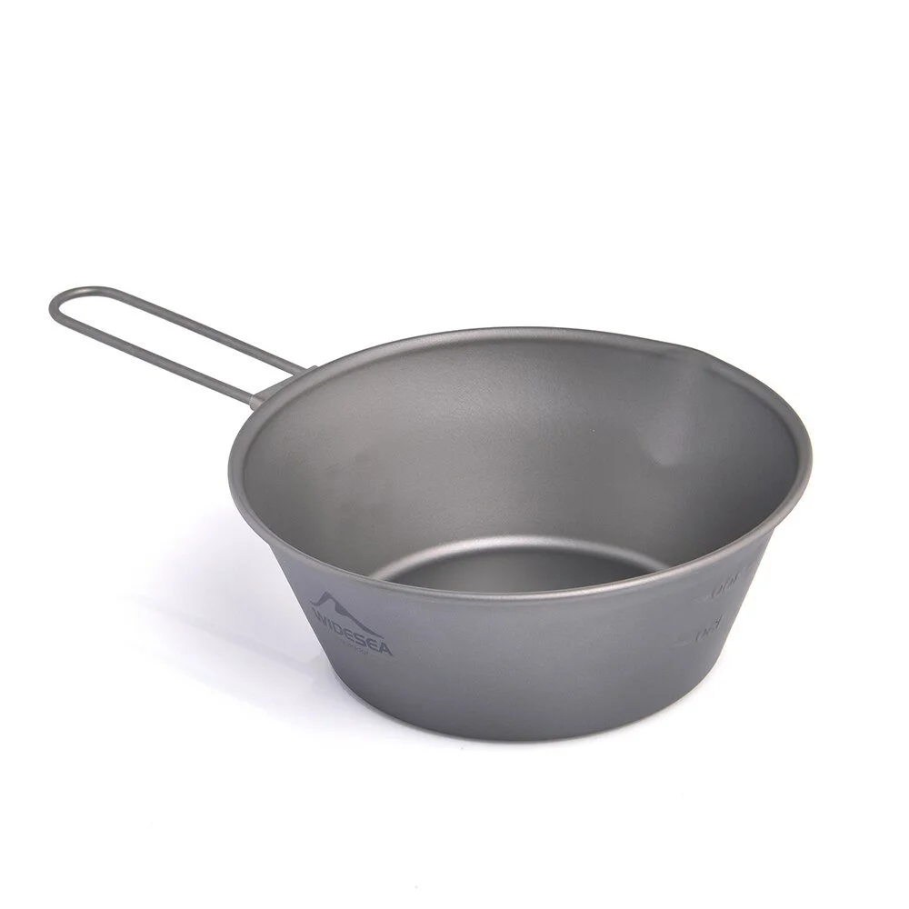 Ultralight Titanium Camping Bowl with Foldable Handle