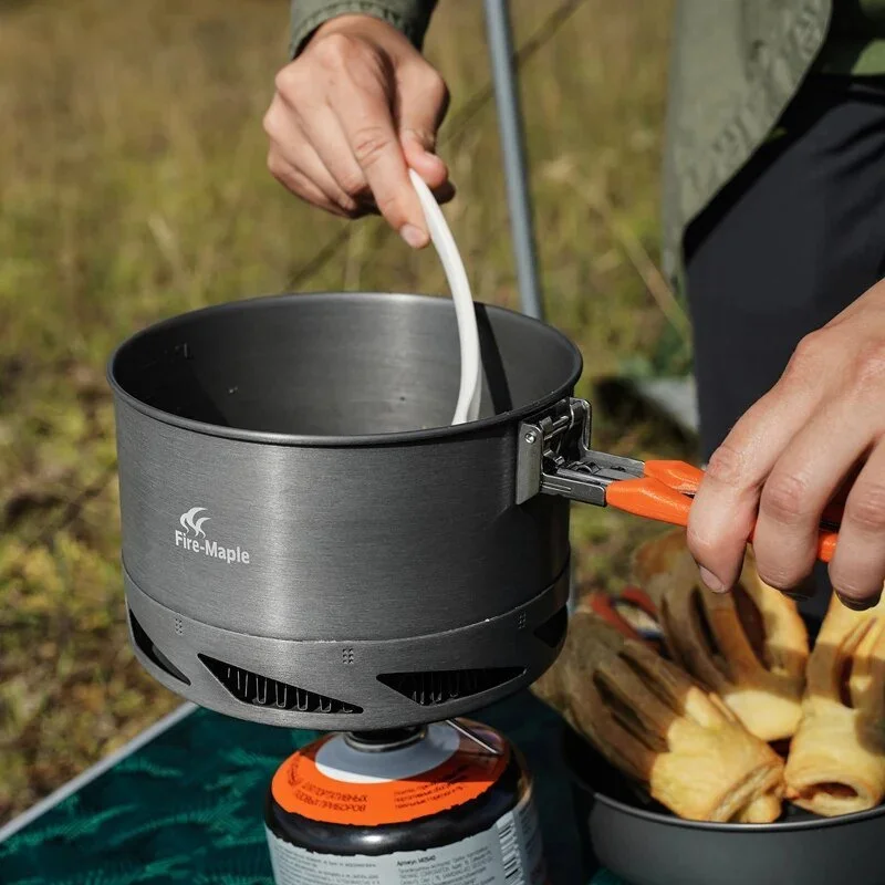 Compact Camping Cookware Set with Heat Exchanger – 6-Piece Outdoor Kit