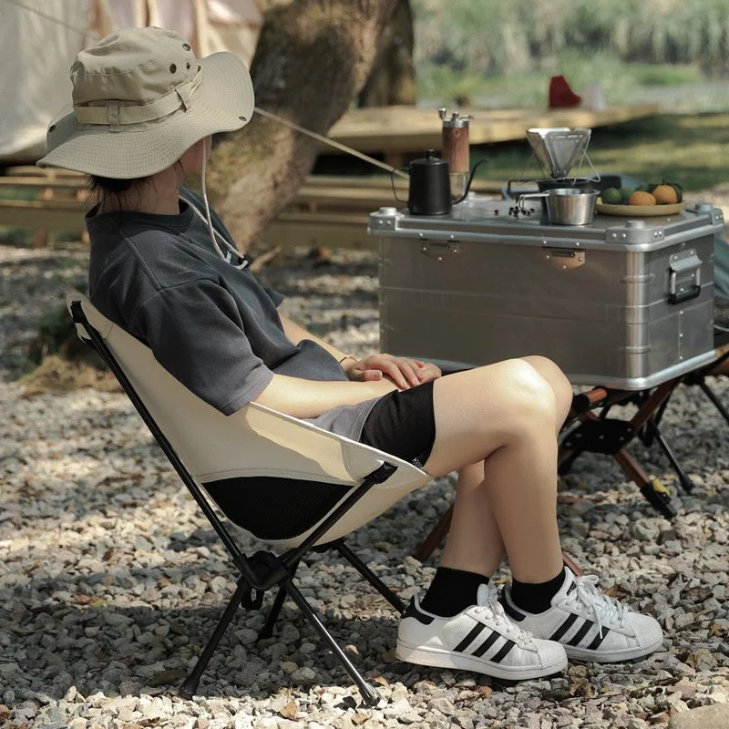 Ultralight Folding Moon Chair Portable Camping Fishing Beach Seat 100KG