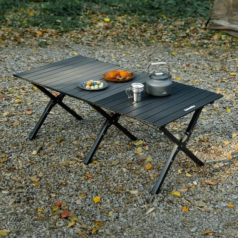 Folding Carbon Steel Egg Roll Table – Portable Outdoor Camping Table with Bag