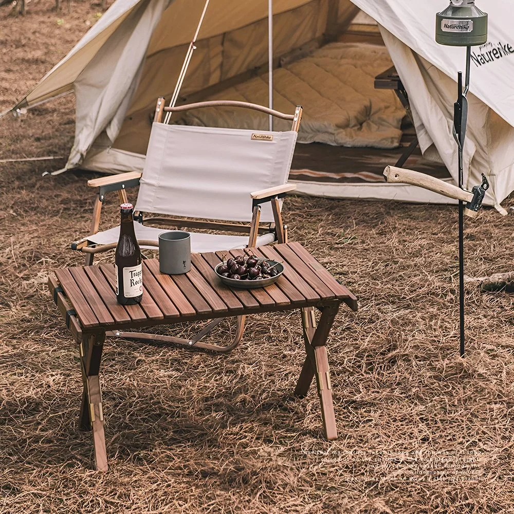 Portable Wooden Folding Table for Camping, Picnic & Outdoor Use – Black Walnut