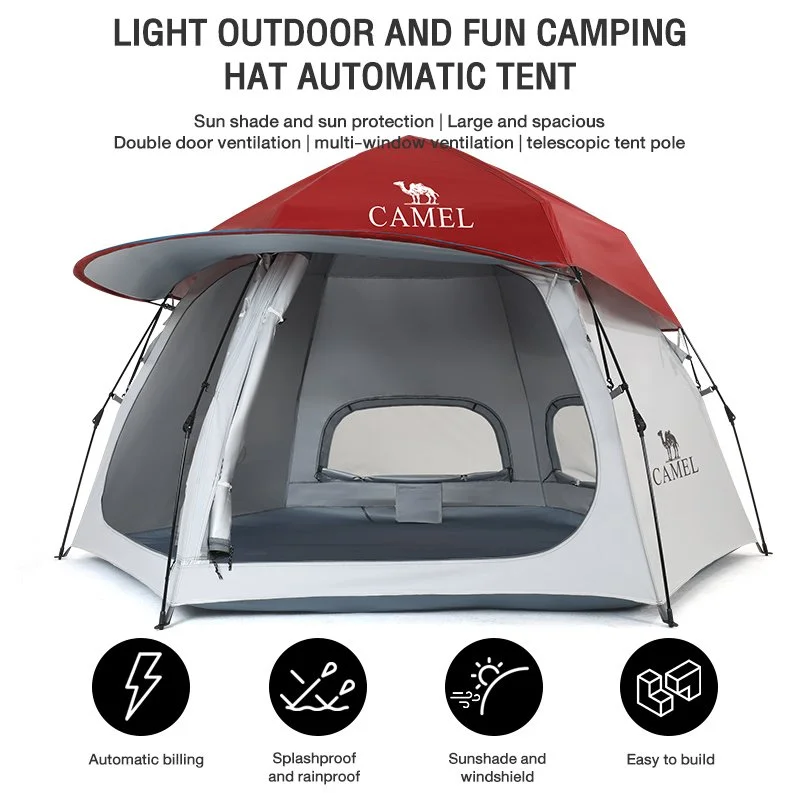 Portable 4-Season Automatic Camping Tent for 3-4 People