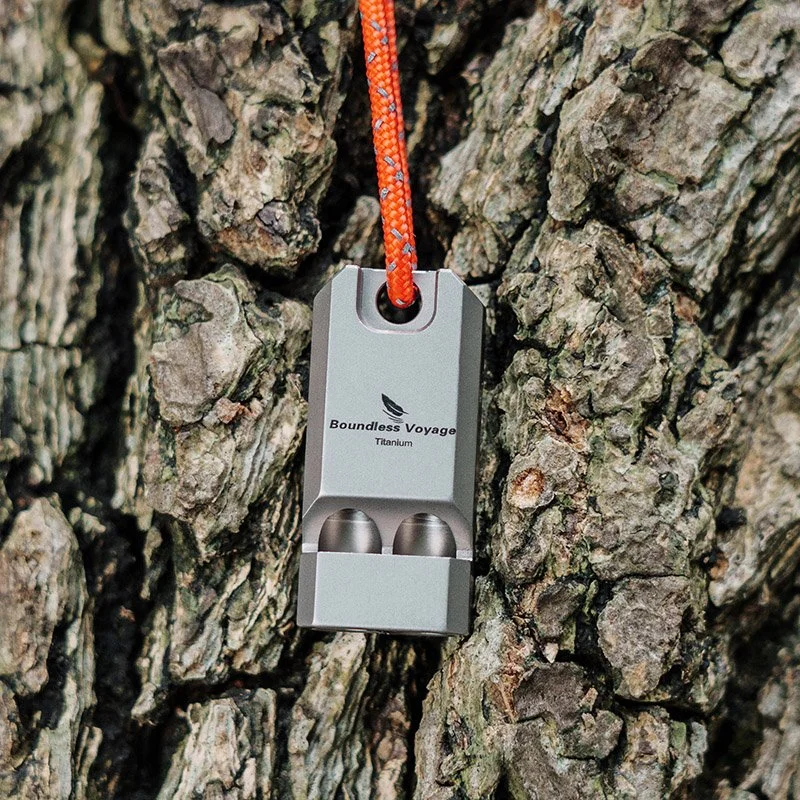 Ultralight Titanium Emergency Whistle for Outdoor Survival & Safety