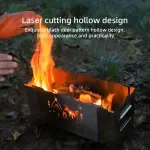 Portable Titanium Folding Wood Stove - Lightweight Outdoor BBQ & Camping Grill