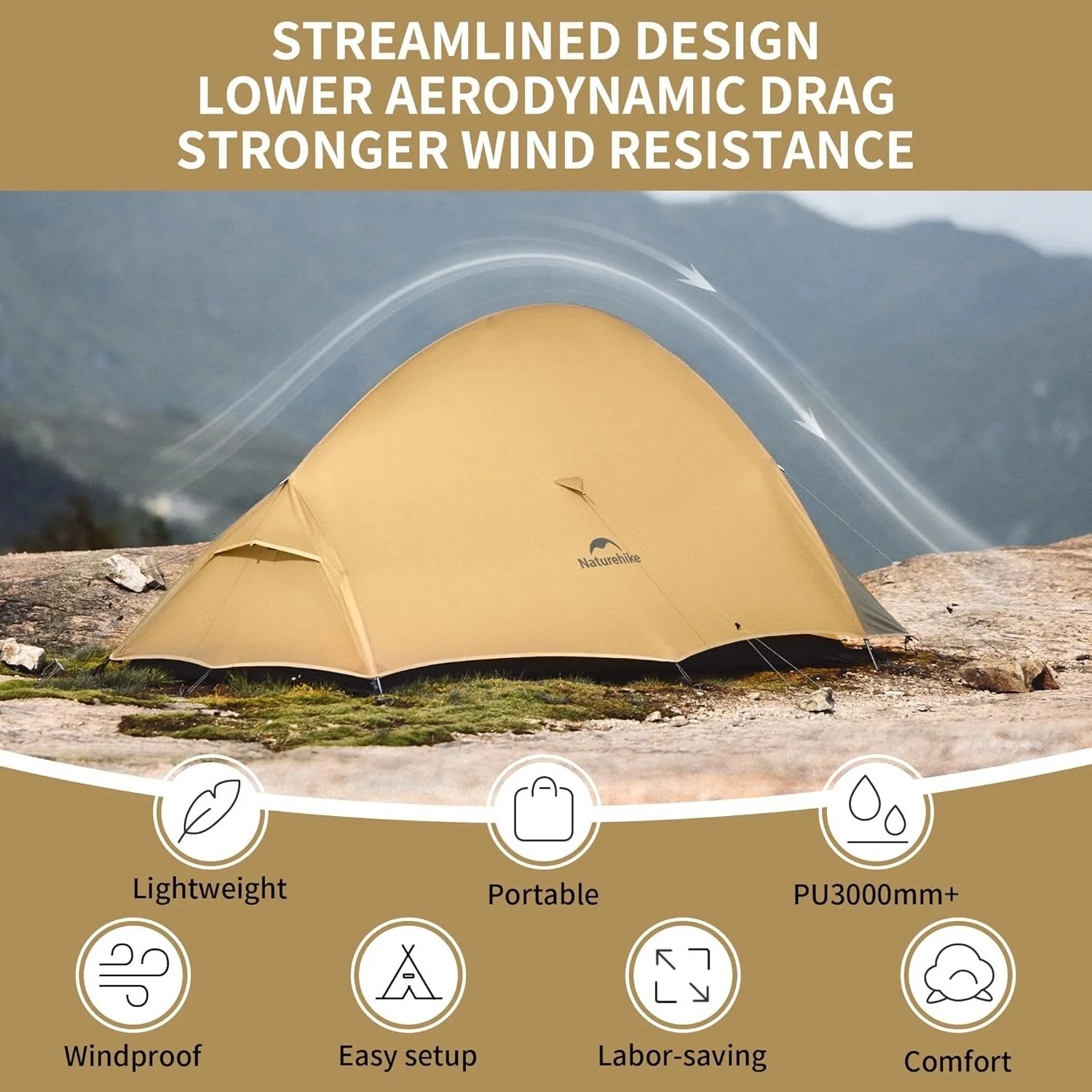 Ultralight 2-Person Waterproof Camping Tent for Hiking & Backpacking