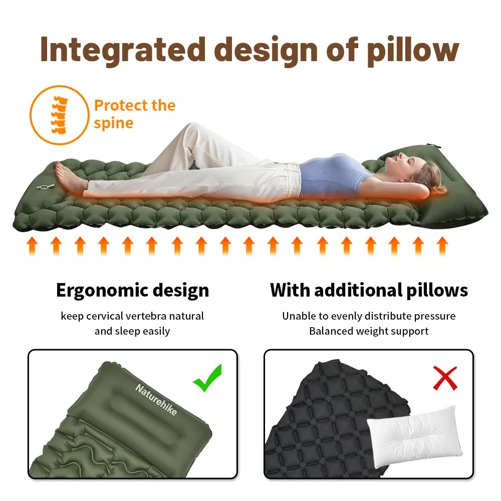 Ultralight Inflatable Camping Mattress with Built-In Pump – Compact & Comfortable