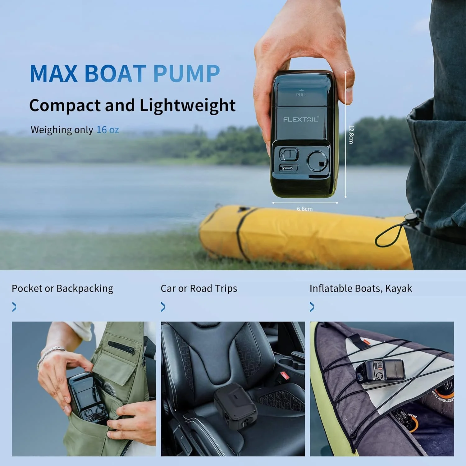Portable Cordless Air Pump for Boats and Kayaks