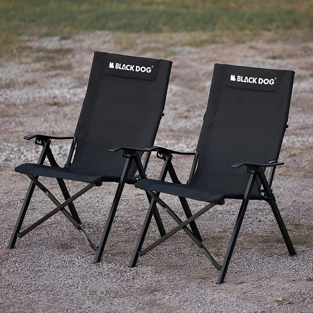 High Back Adjustable Folding Recliner Chair with Pillow – Lightweight Outdoor Seat