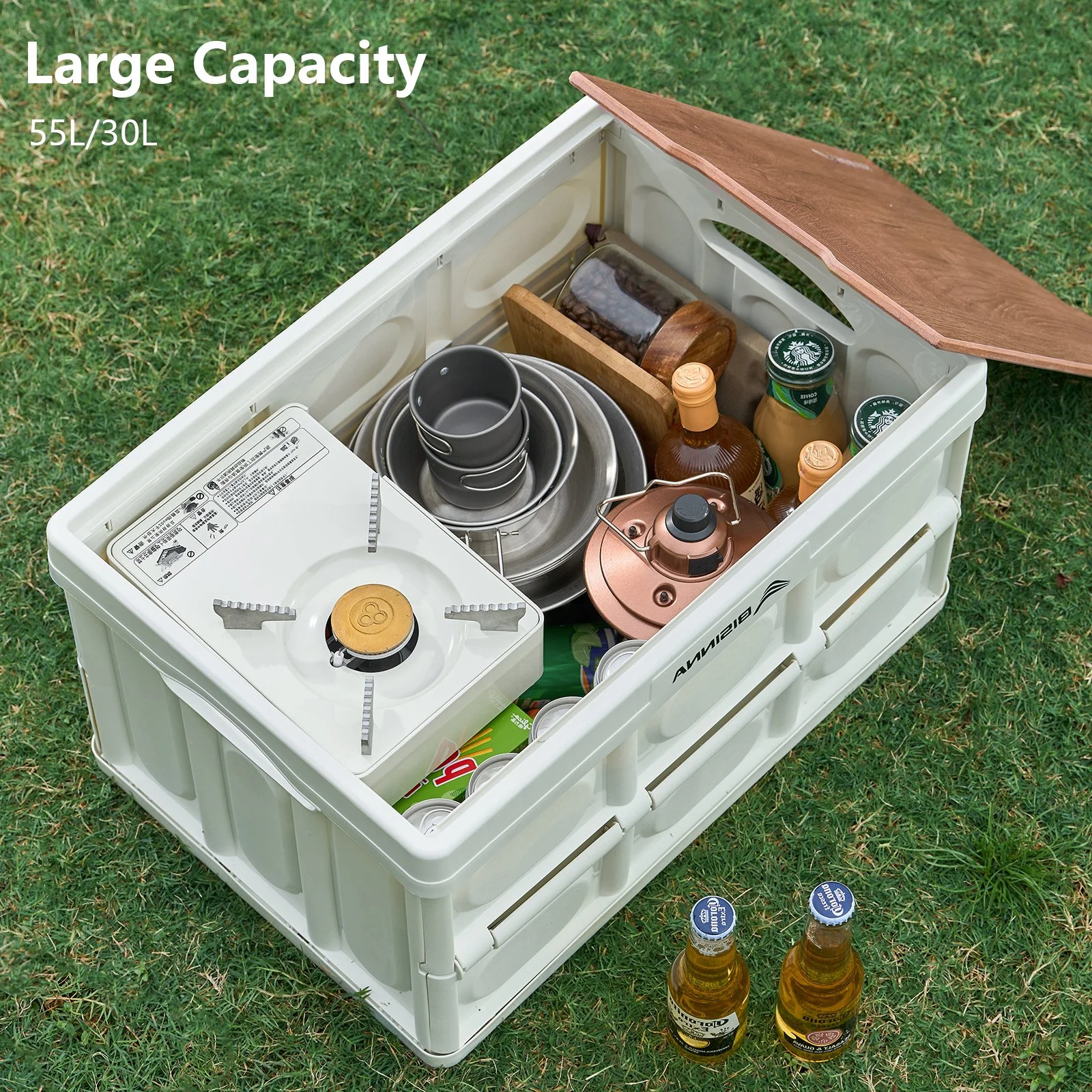 Large Folding Camping Storage Box with Lid