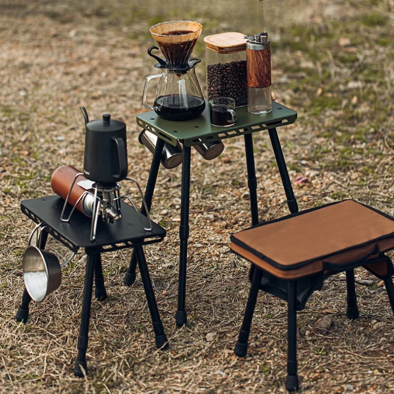 2-in-1 Folding Camping Table & Stool – Lightweight Aluminum Outdoor Gear