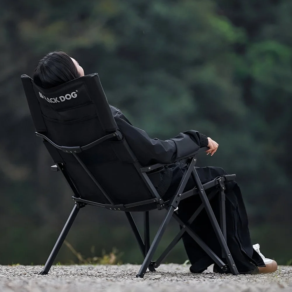 High Back Folding Recliner Chair – Portable Outdoor Lounge with Adjustable Comfort