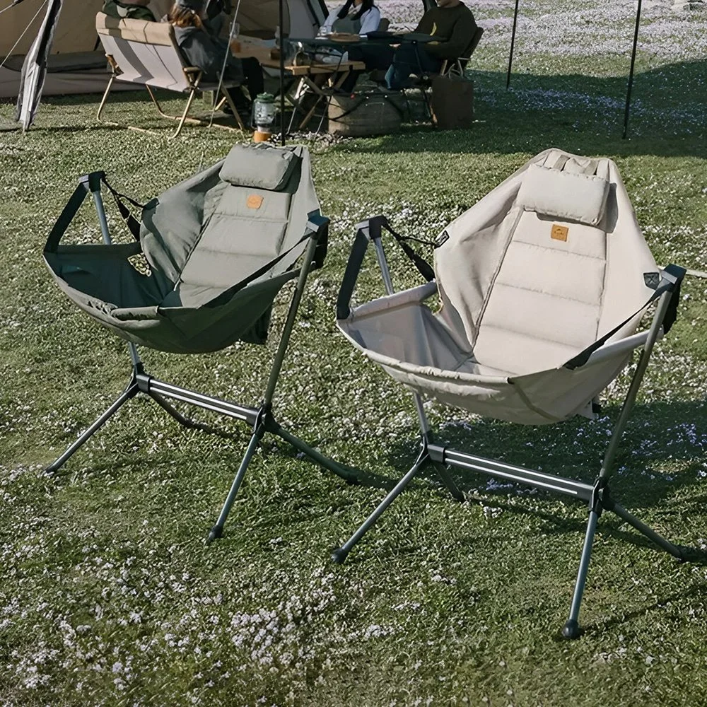 Foldable Rocking Camping Chair with Pillow – Outdoor Comfort Anywhere