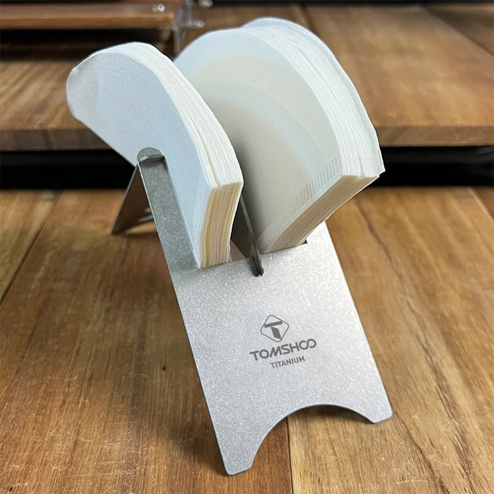 High-End Titanium Coffee Filter Holder – Detachable Dual-Slot Organizer