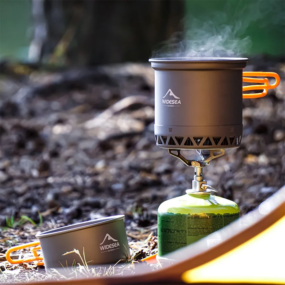 Outdoor Camping Cookware Set – 1.3L Lightweight Pot & Kettle for 2-3 People