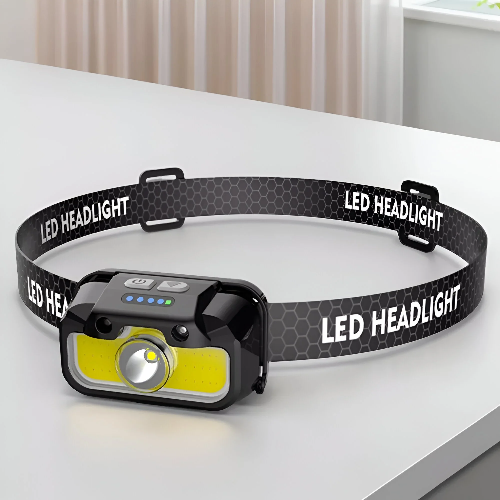 Powerful LED Motion Sensor Headlamp with 7 Lighting Modes for Outdoor Use