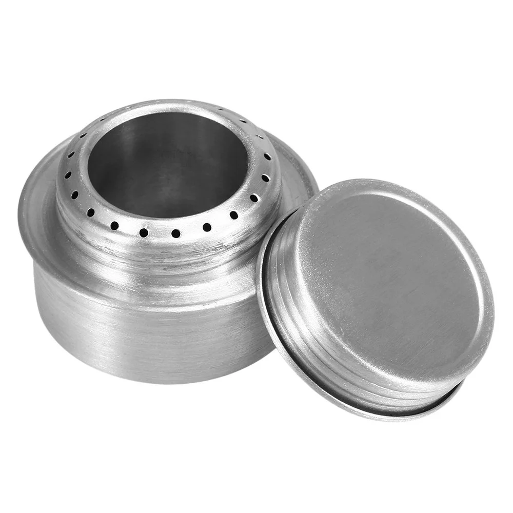Portable Mini Aluminum Alloy Alcohol Stove with Lid for Camping & Hiking