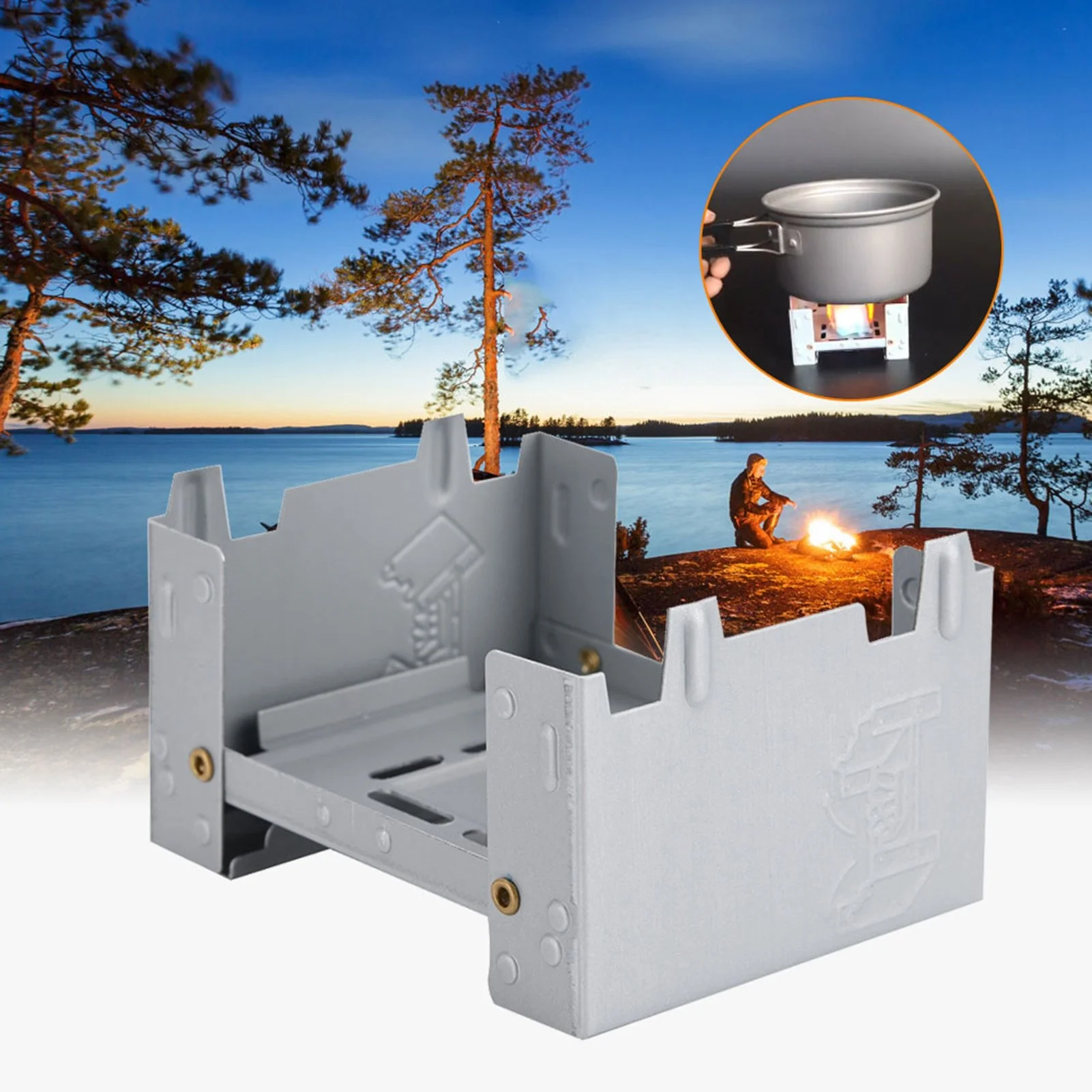 Mini Foldable Outdoor Alcohol Stove – Lightweight Solid Fuel Pocket Burner
