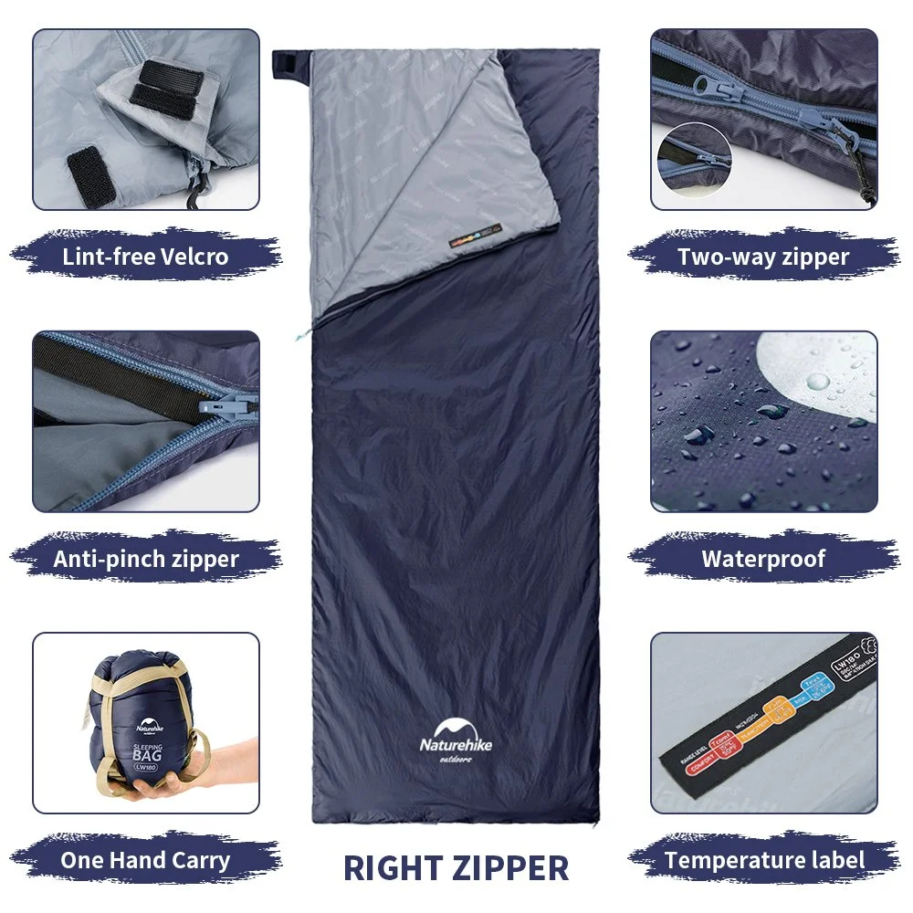 Ultralight Waterproof Cotton Sleeping Bag Envelope for Summer Camping
