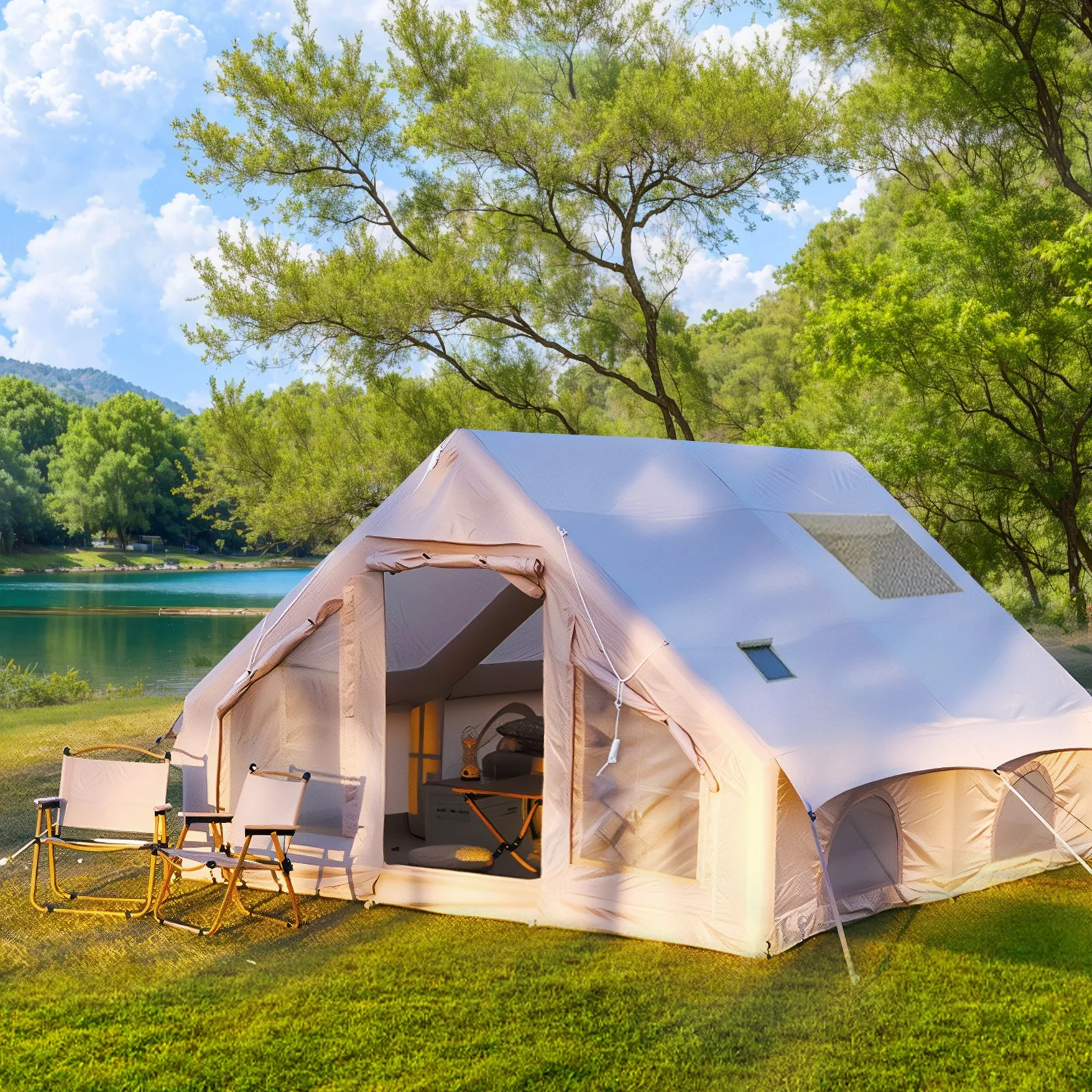 Large 8-10 Person Inflatable Camping Tent – Glamping Shelter