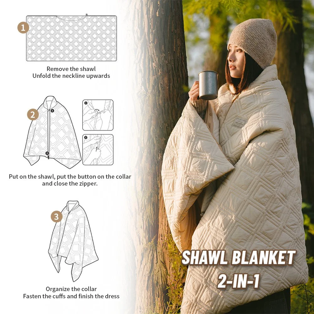 Wearable USB Heated Blanket with 3 Warmth Levels for Home, Office & Outdoors