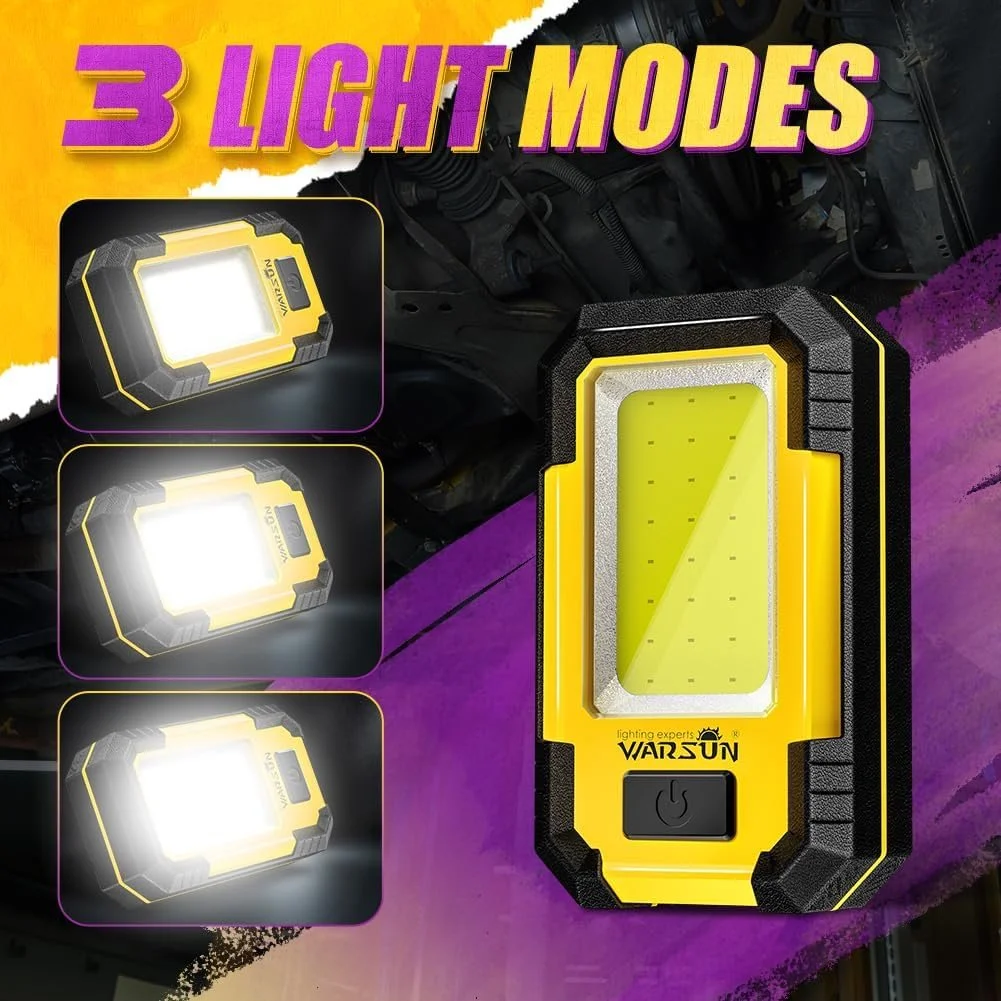 Rechargeable LED Work Light with Magnetic Base and Hook