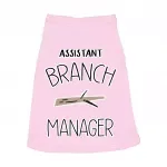 Assistant Branch Manager Dog Sleeveless Shirt - Minimalist Dog Shirt - Print Dog Clothing