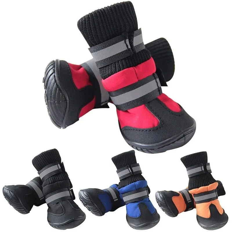 Stylish Winter Dog Boots - Warm Fleece-Lined Waterproof Shoes for Small Breeds