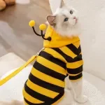 Bee-Inspired Pet Hoodie for Cats and Small Dogs - Stylish and Comfortable
