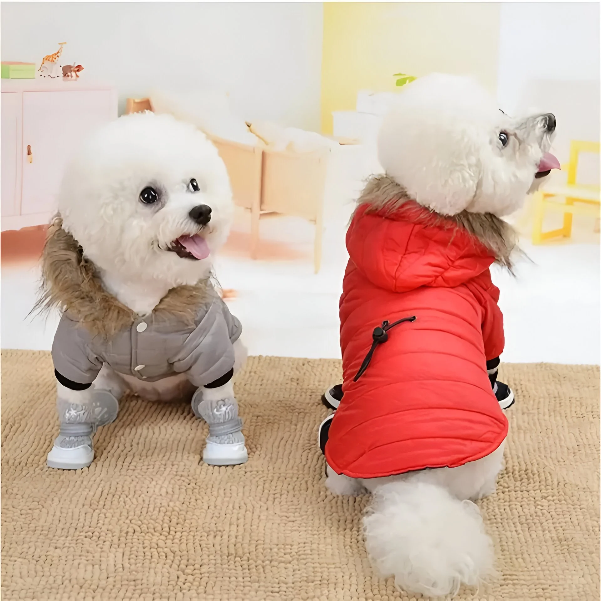 Warm Waterproof Dog Hoodie - Soft Cotton Jacket for Small to Medium Dogs