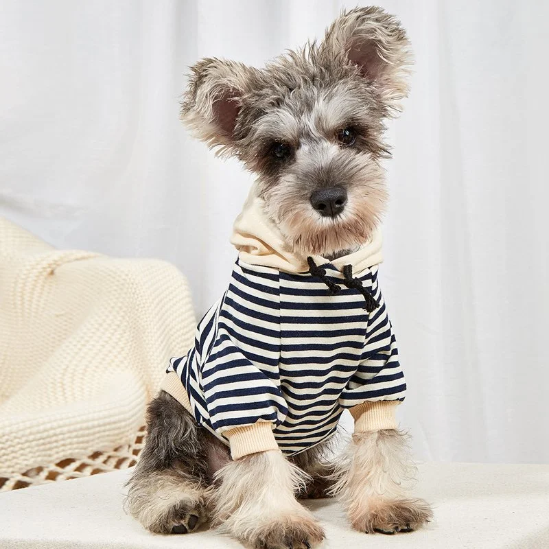 Stripe Hoodie Pet Coat