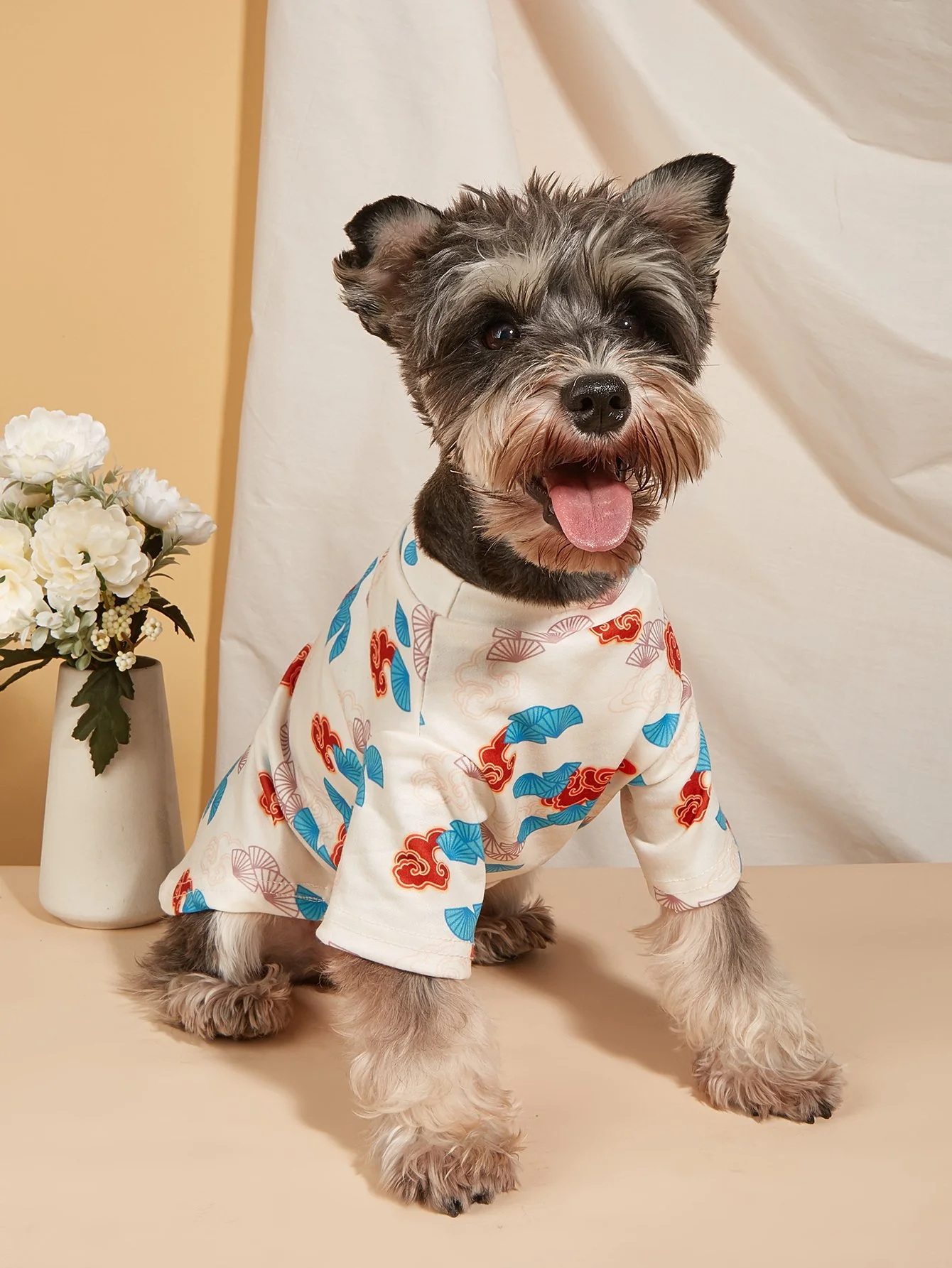 Chinese Style Auspicious Clouds Dog T-Shirt