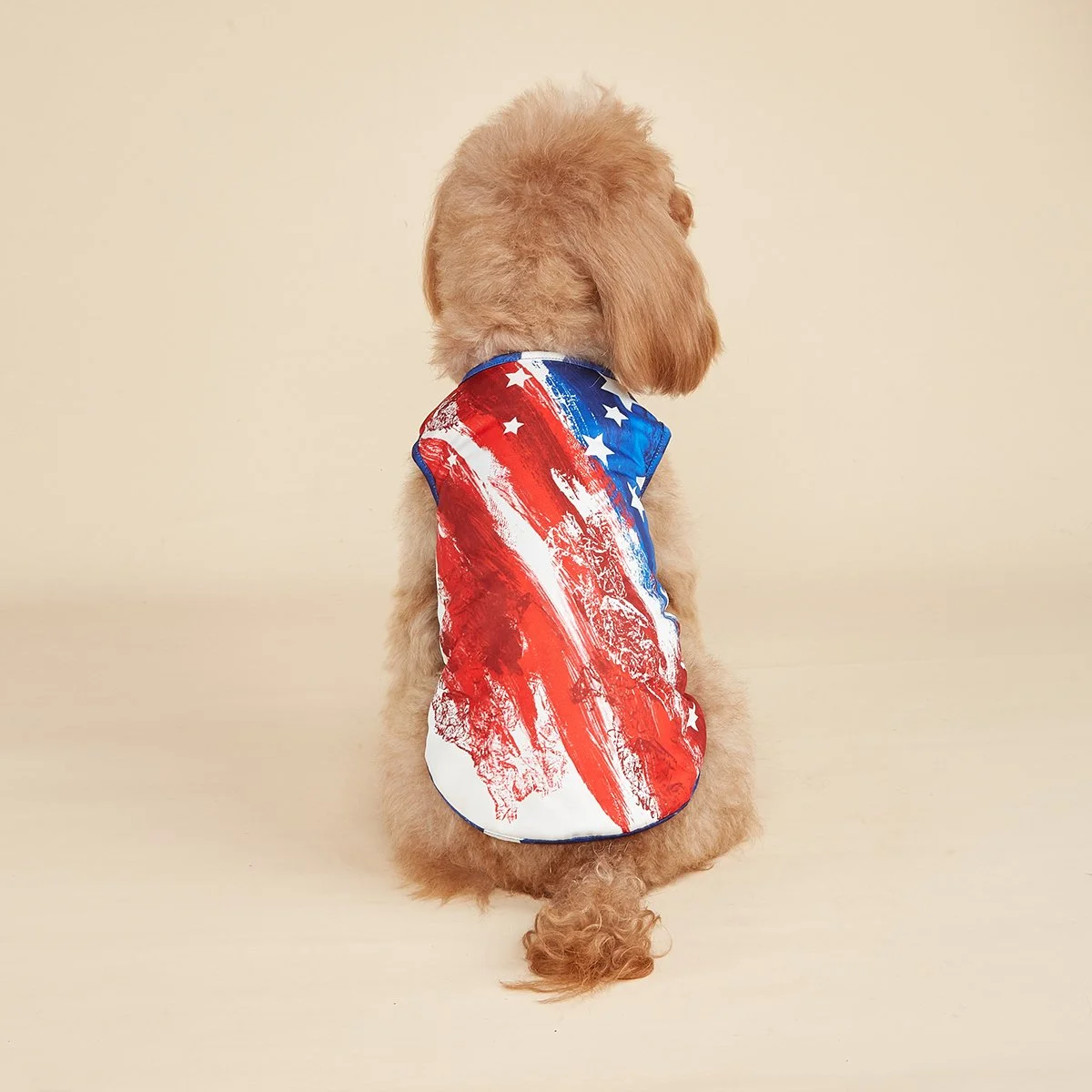 Dog Tank Top with American Flag Design