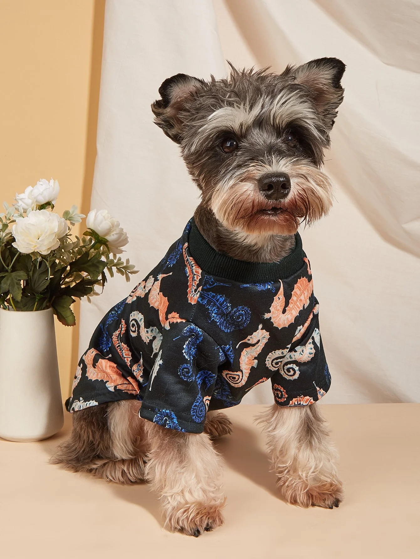 Colorful Hippocampus Print Dog T-Shirt