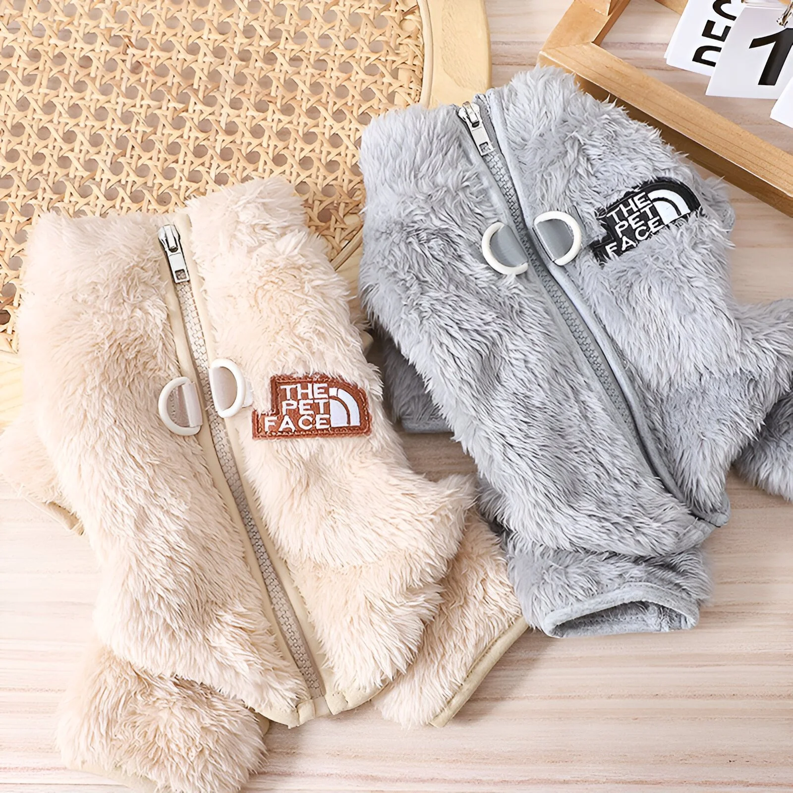 Puppy Classic Letter Embroidery Fleece Coat
