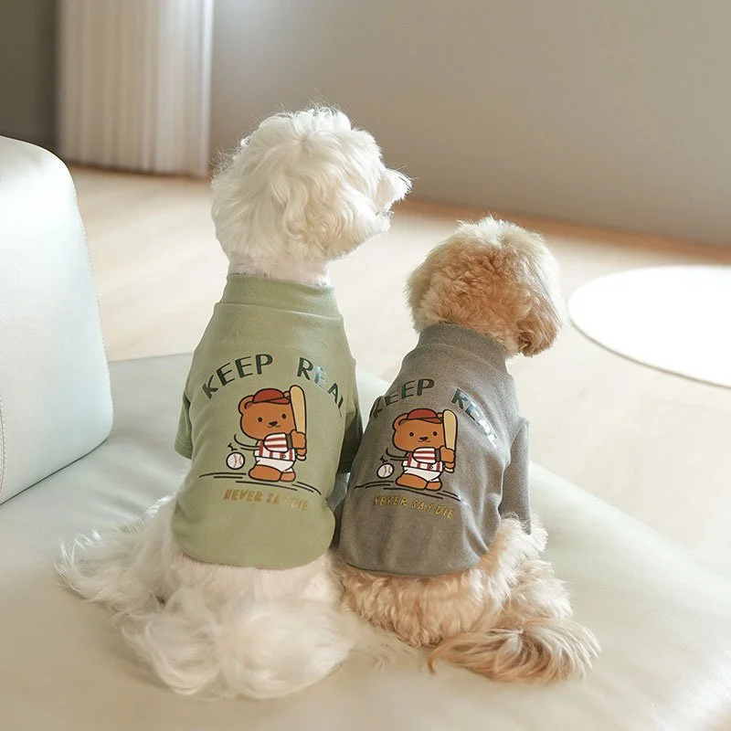 Winter Printed Bear Bottom Shirt for Dogs