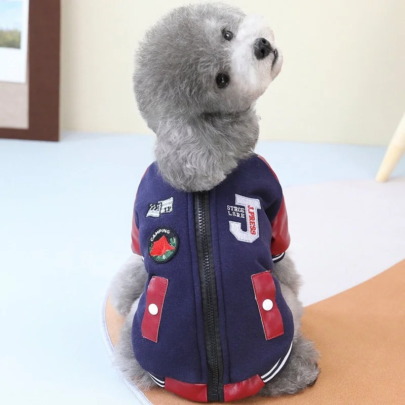 Zipper Baseball Coat for Small Dogs