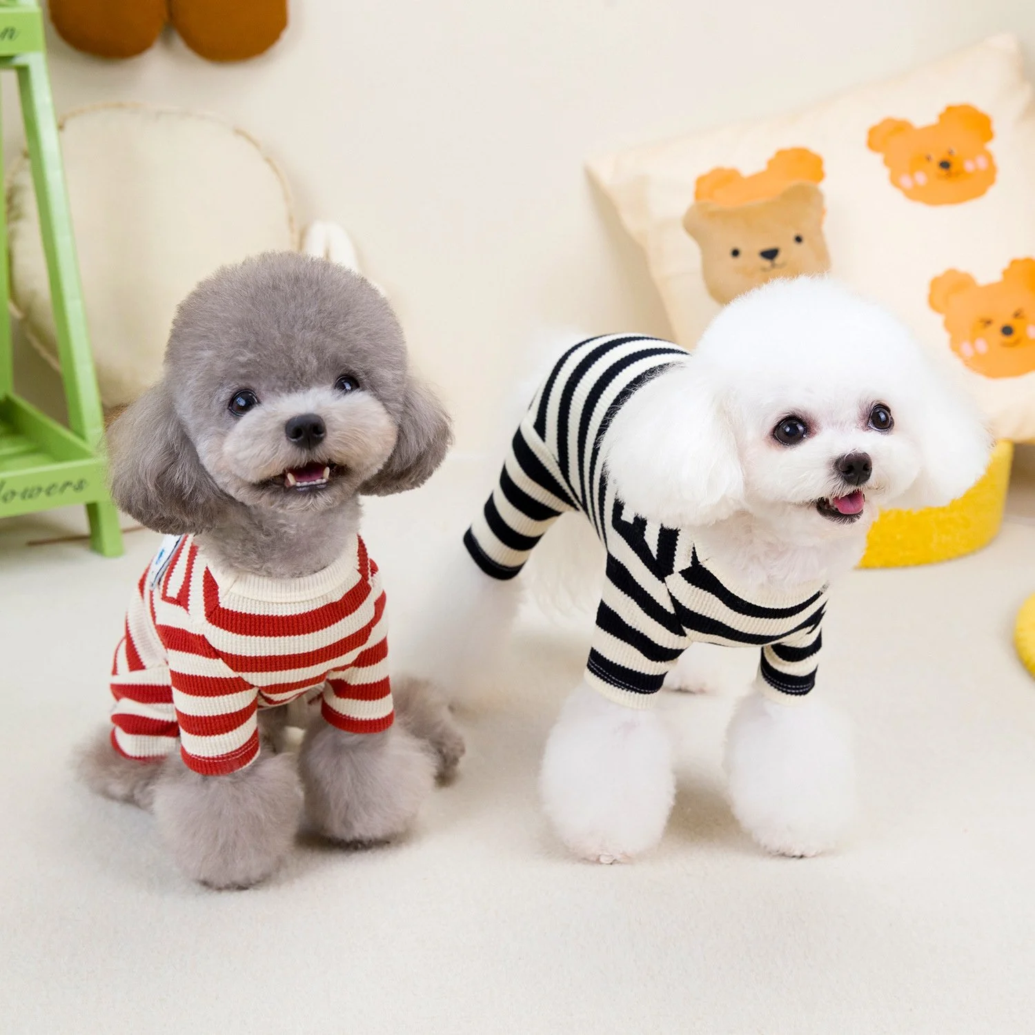 Striped Four-Legged Dog Jumpsuit