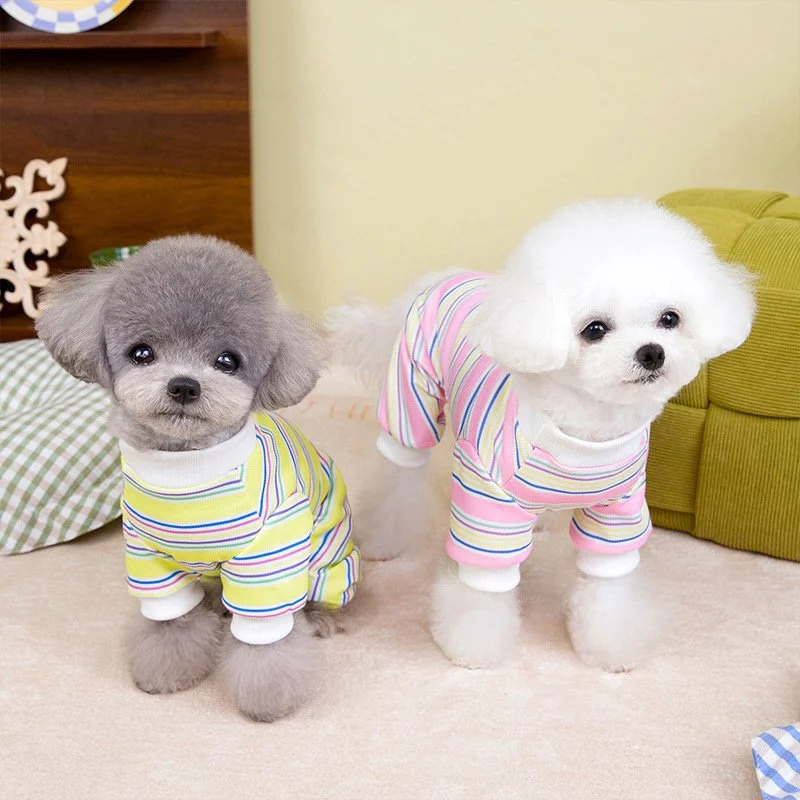 Colorful Stripe Sports Jumpsuit for Small Dogs