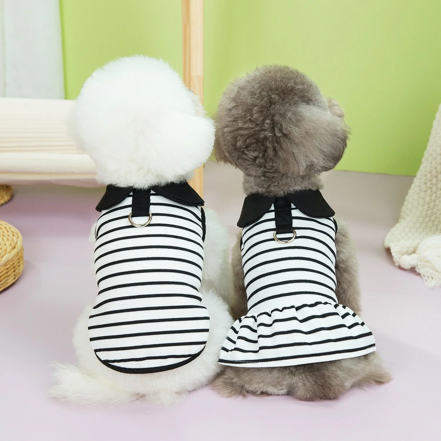Striped T-shirts and dress for Pets