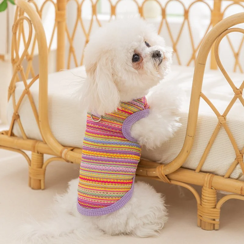 Breathable Mesh Striped Pet Vest for Small Dogs and Cats