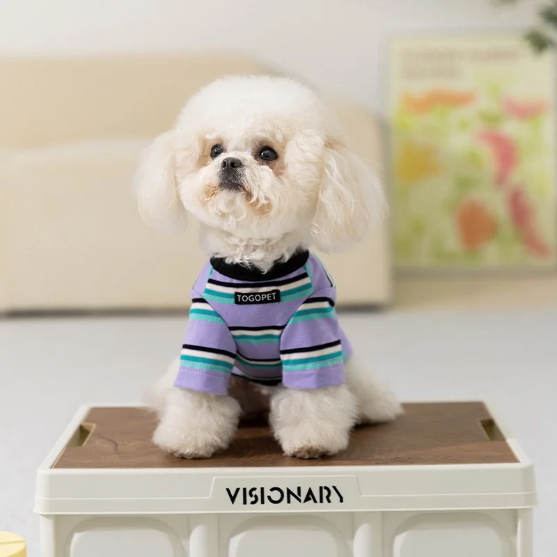 Striped Cartoon Pet Hoodie T-Shirt for Small Dogs and Cats
