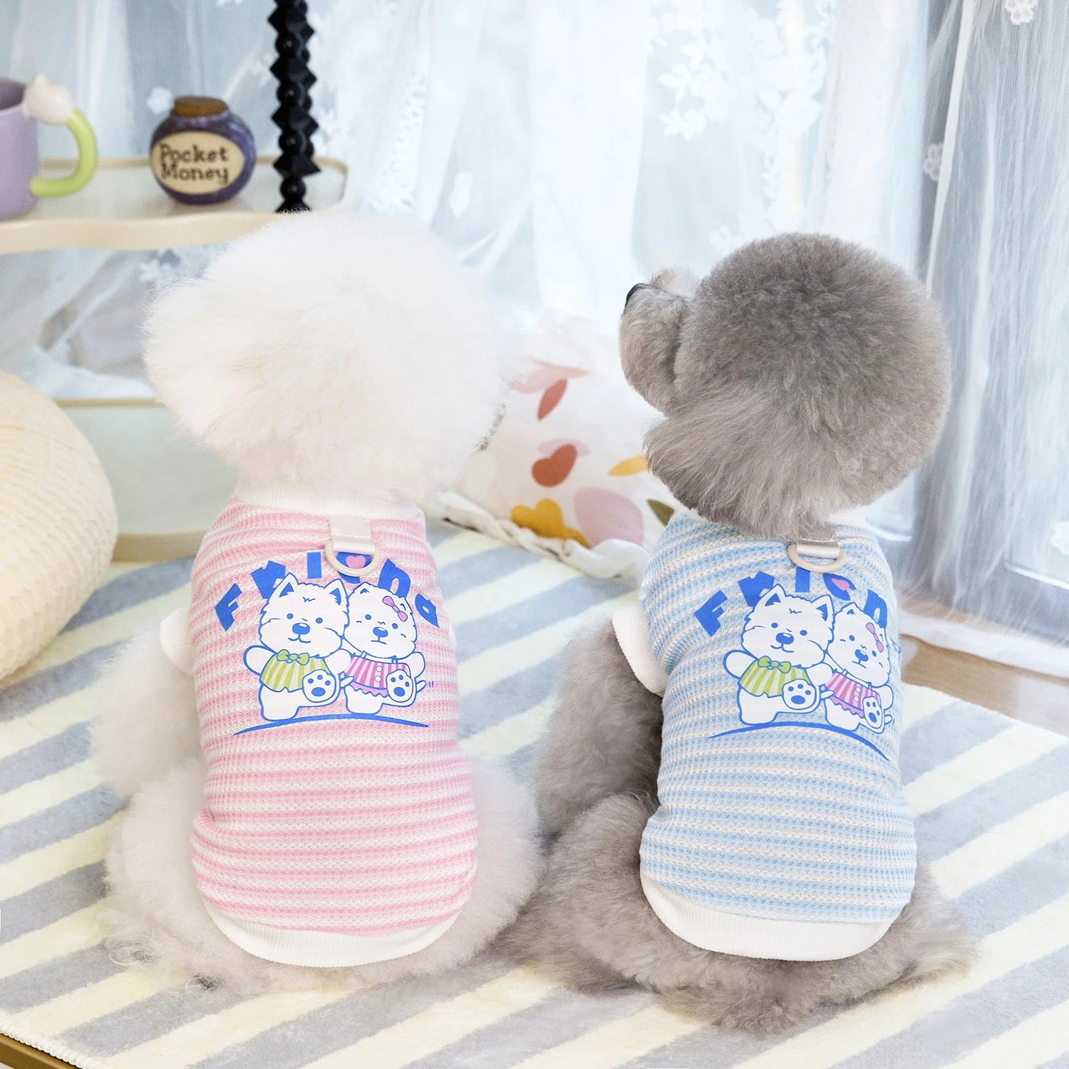 Breathable Striped Summer Tee for Small Dogs & Cats