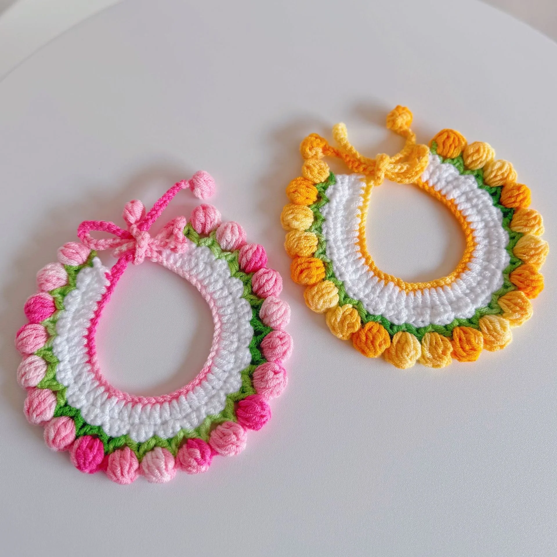Floral Knit Pet Bib Collar