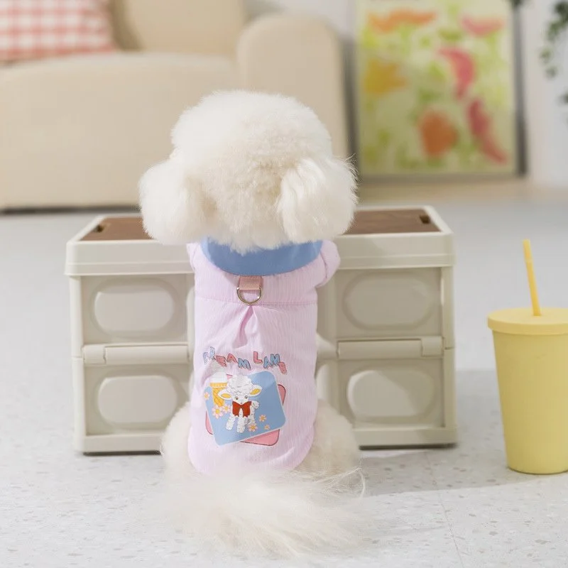 Breathable Striped Dog & Cat T-Shirt – Lightweight Spring/Summer Pet Clothes