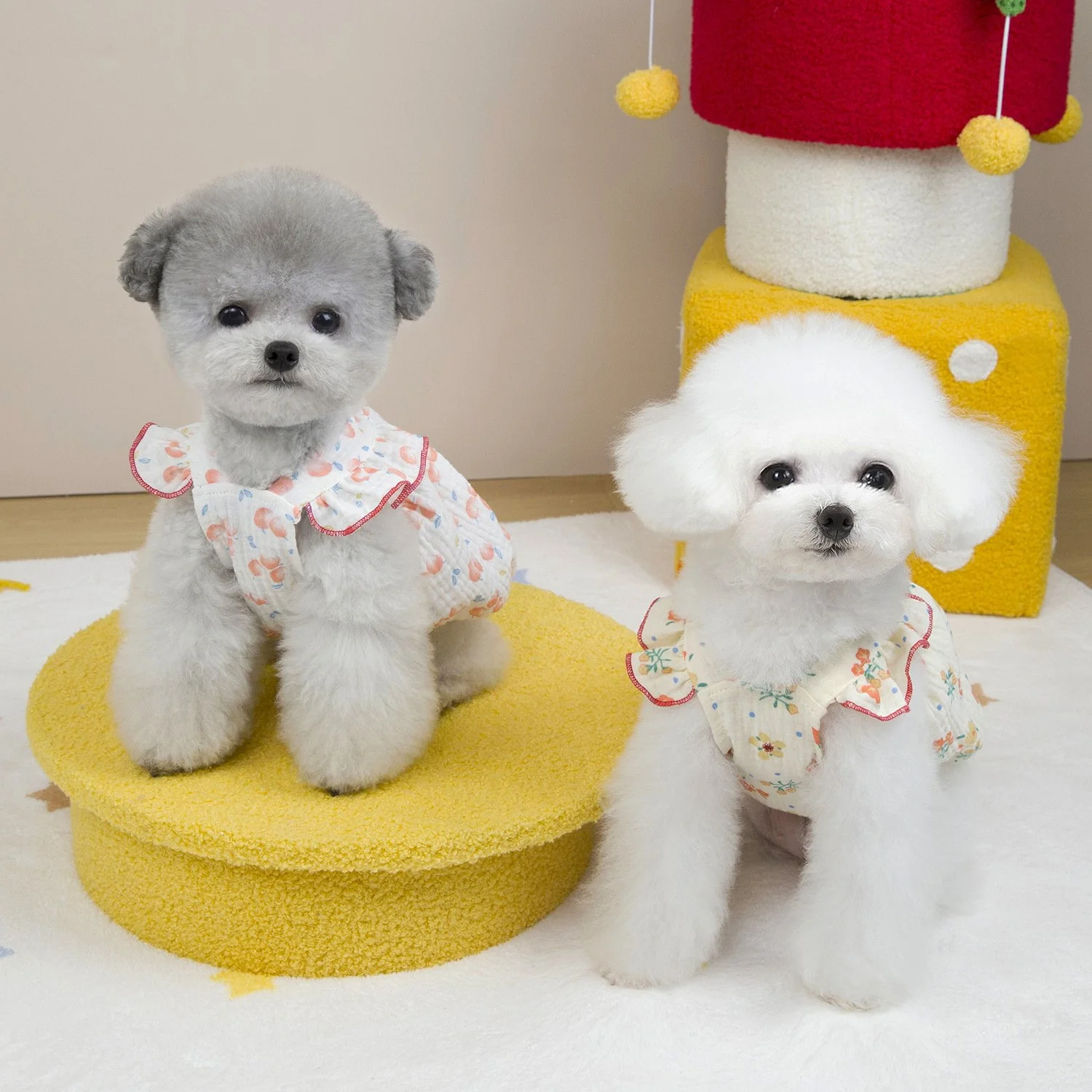 Breathable Floral Cotton Summer Dress for Small Dogs