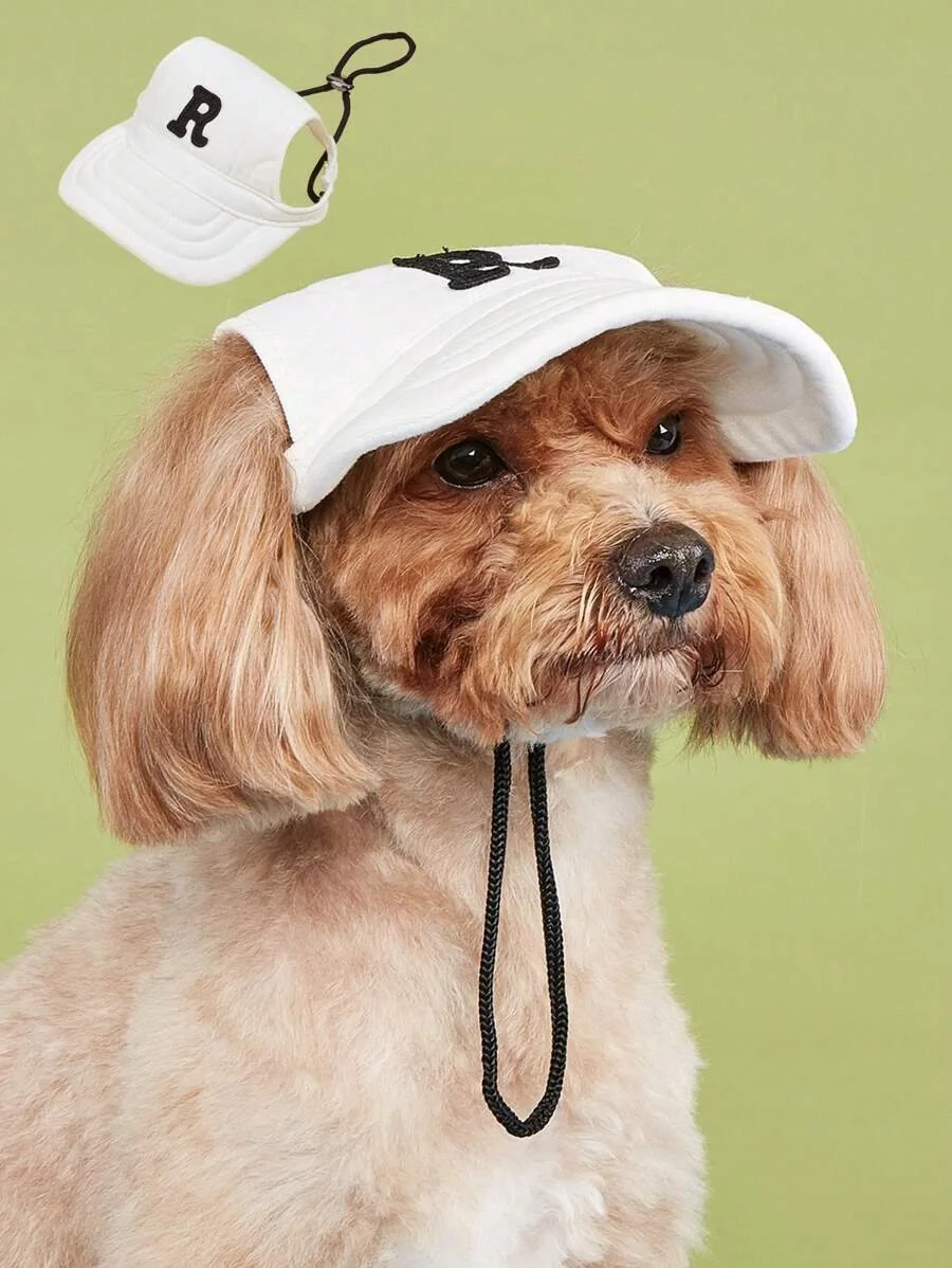 Adjustable Embroidered Dog Baseball Cap with Ear Holes