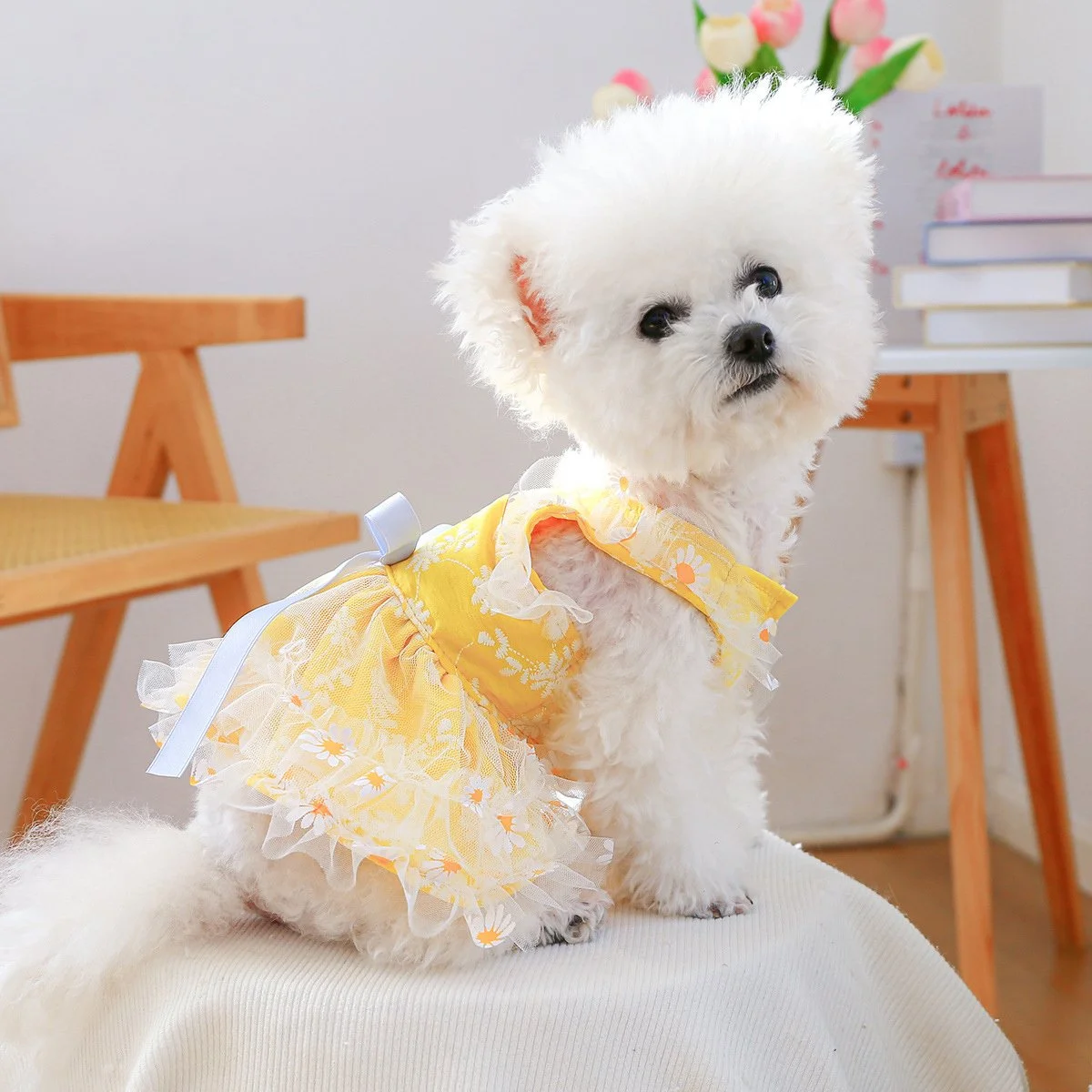 Summer Floral Tulle Dress for Small Dogs