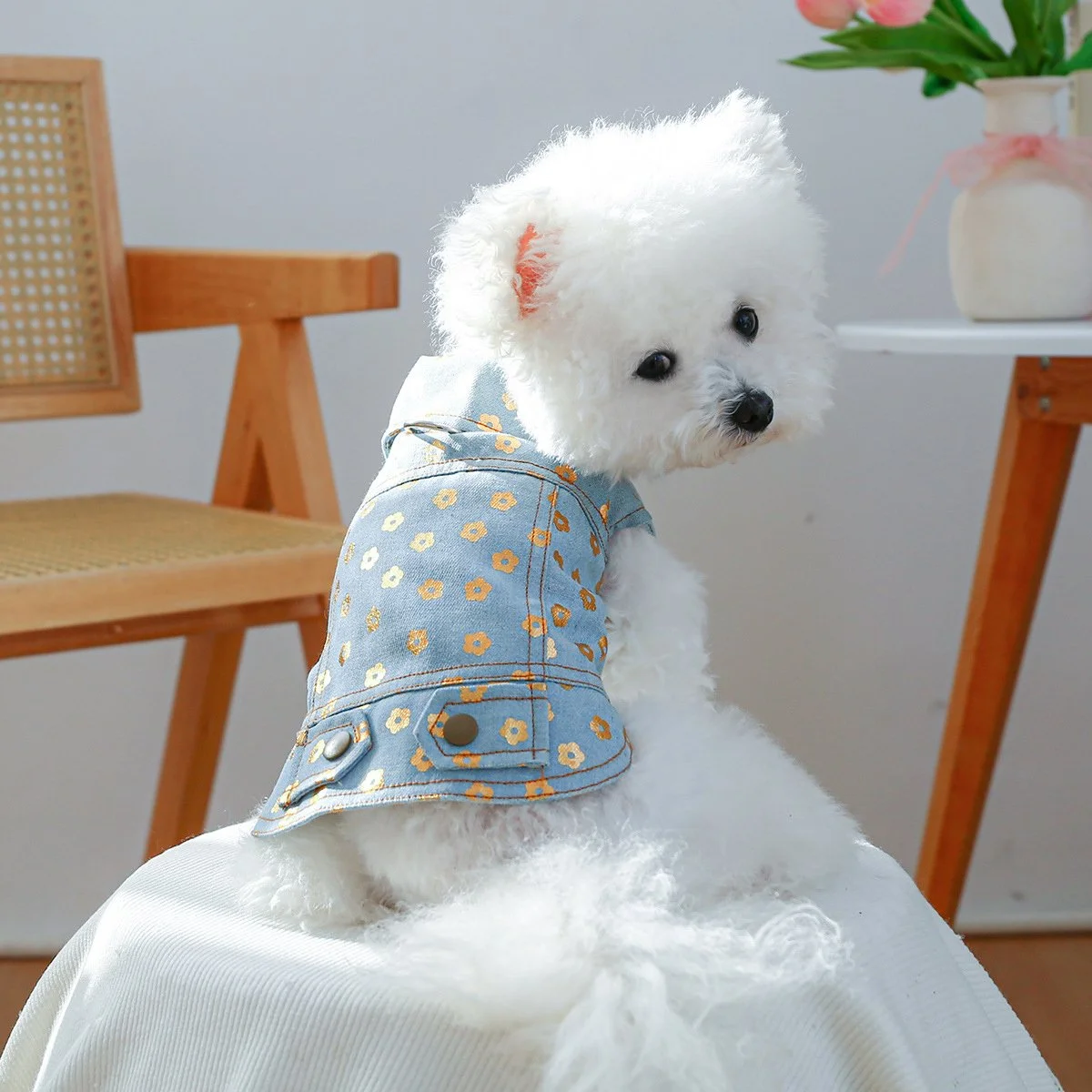 Stylish Denim Vest for Small Dogs