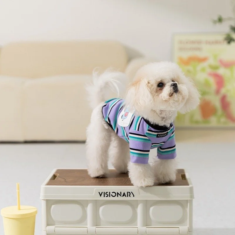 Striped Elephant Cartoon Dog T-Shirt